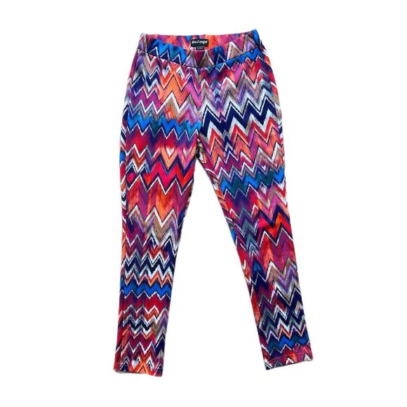 Like an Angel Women's Multicolor Geometric Dress Pants Size L Casual Stretch - Picture 5 of 6